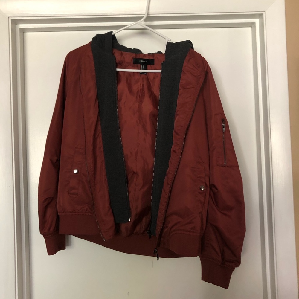 Burgundy Bomber Jacket